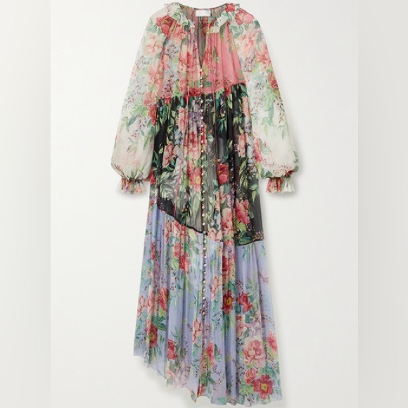 Zimmermann | Dresses | Zimmerman Bellitude Asymmetric Belted Floral ...